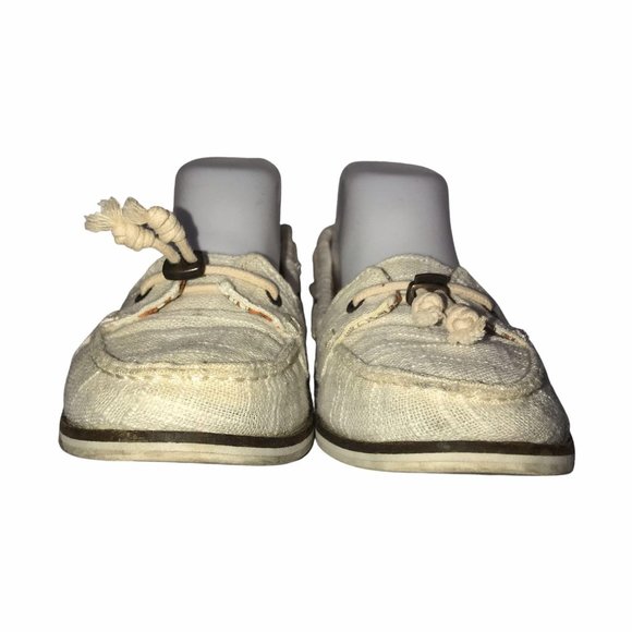 Toms Cream Linen Loafers Flats 7.5 - Picture 2 of 8